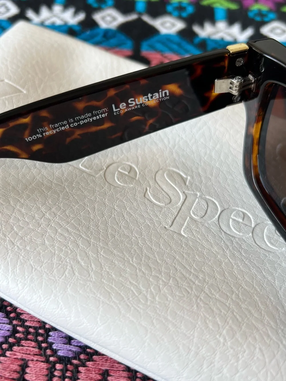 Le Specs Tortoiseshell Square Sunglasses with Brown Lenses